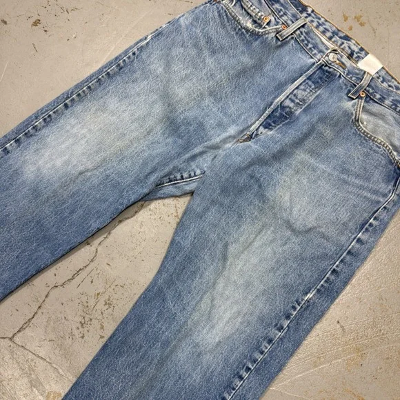 Vintage Levi's 501xx Original Fit Jeans Blue Distressed Denim 36 x 28 - Picture 3 of 9